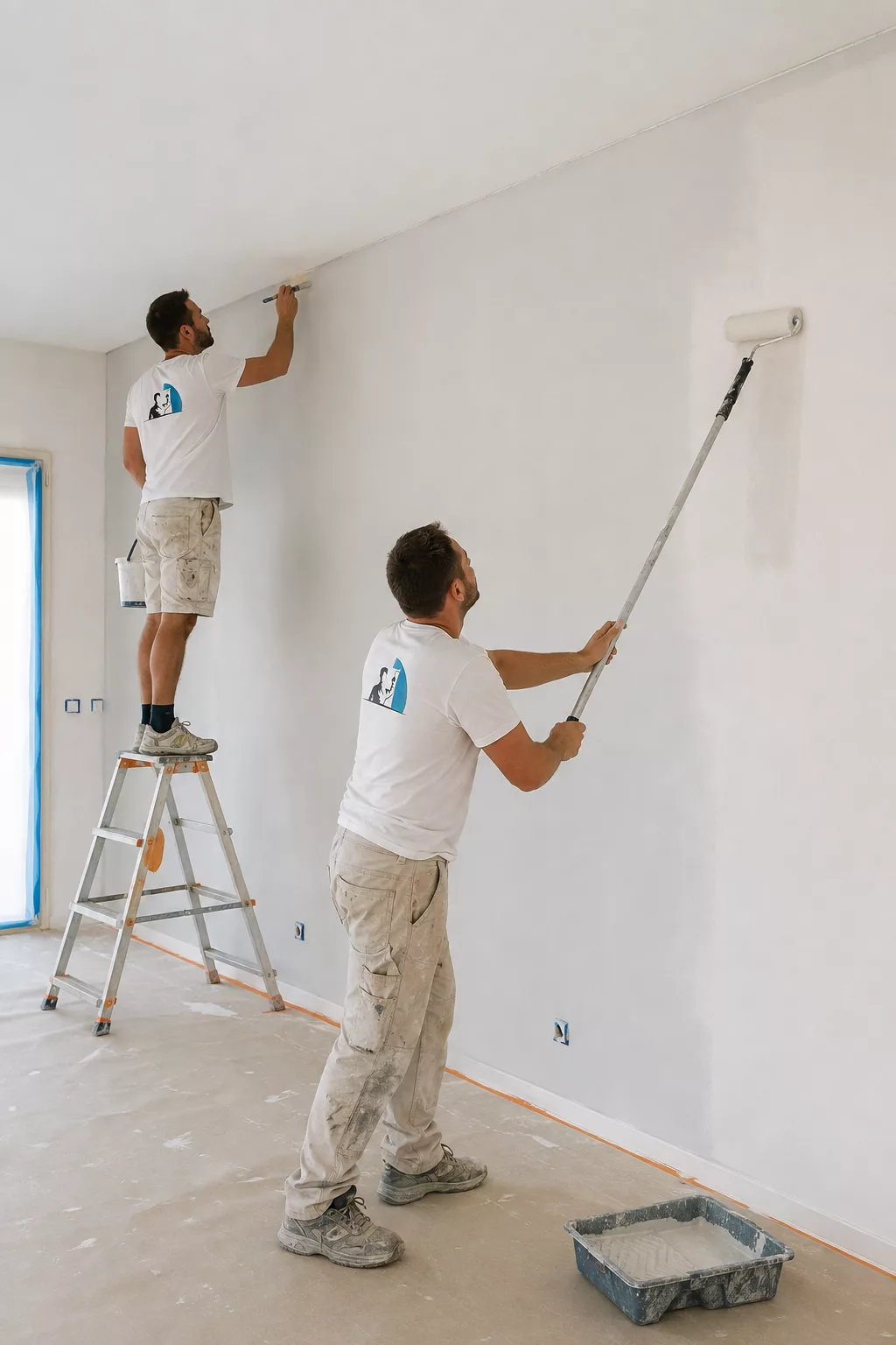 peinture d'un mur blanc